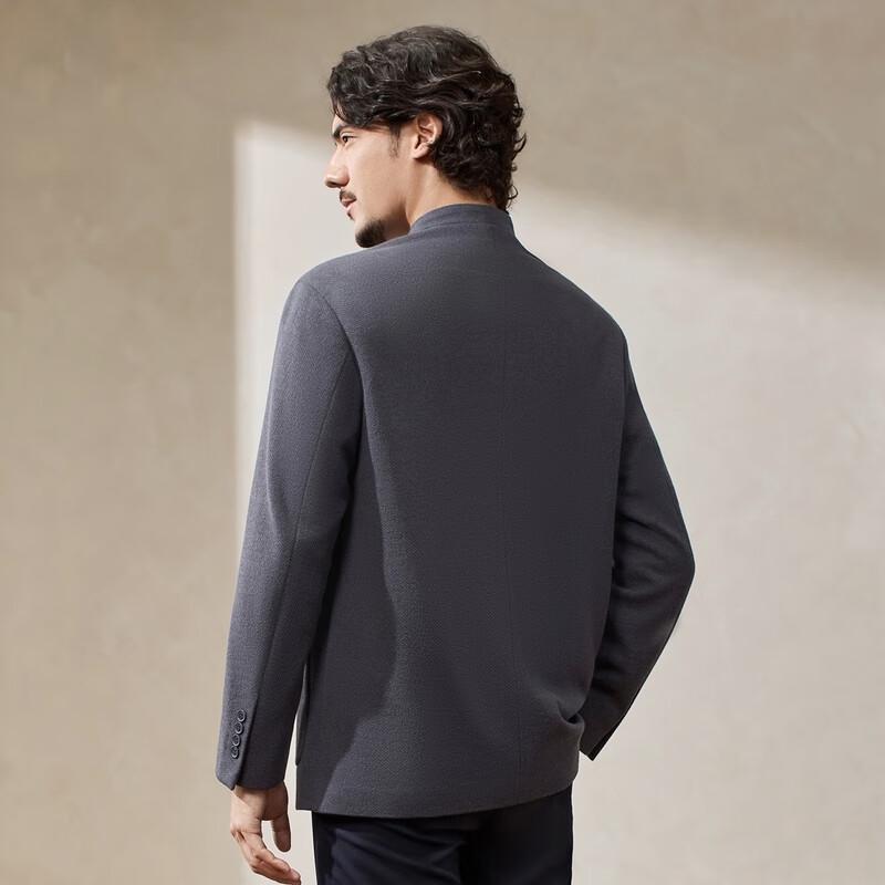 SEVEN Men's New Chinese Style Wool Blend Casual Blazer