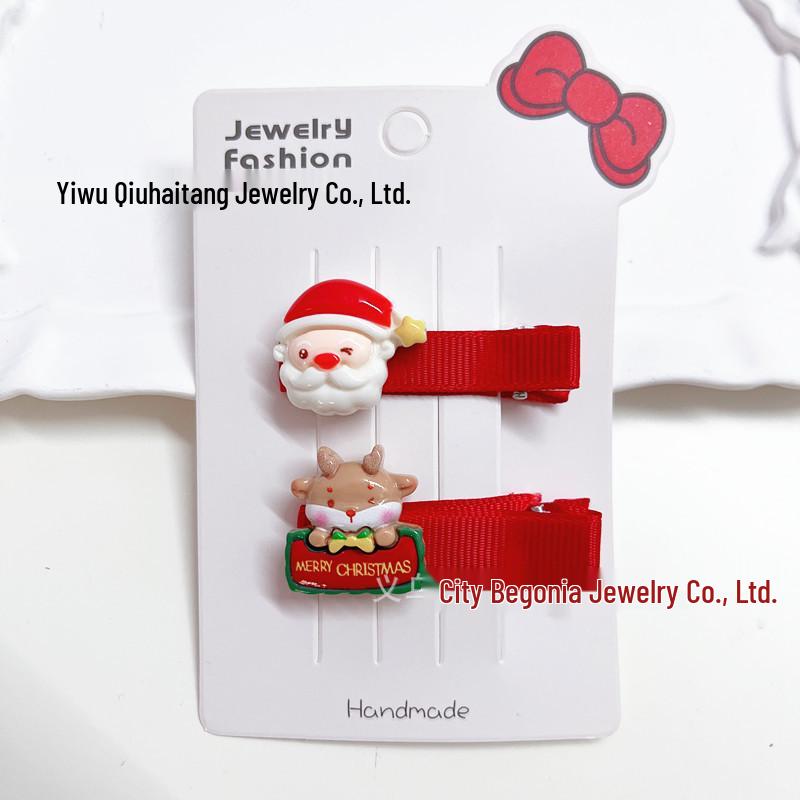 Christmas Hair Clip & Headband Set: Antlers, Snowman, Santa Claus Party Accessories