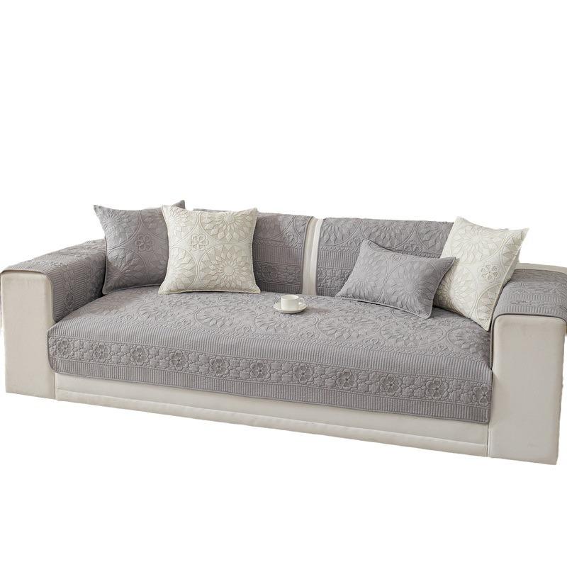 Four Seasons Universal Cotton Sofa Cushion Fabric Anti-Slip Embroidered Sofa Cover Simple Sofa Cover New Cushion