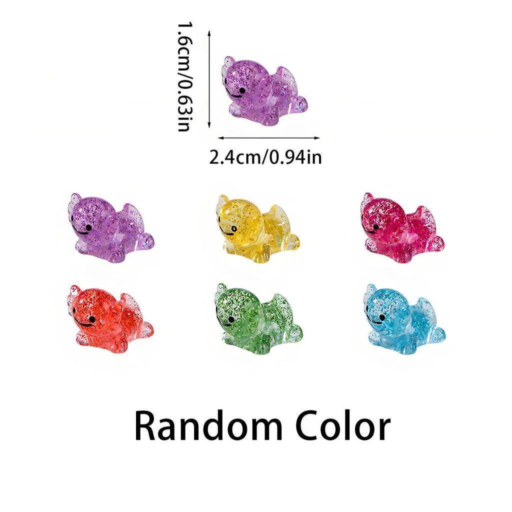 Non-Toxic 10/20Pcs Mini Resin Axolotl Miniature Glitter Axolotl Tiny Animal Figures Ornament For Diy Fairy Garden Glass Container