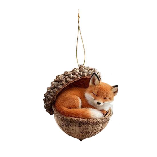 Pine Cone Animal Charm Easy to Hang Acrylic Christmas Hanging Decoration with Festive Theme Bright Color Animal Ornament