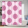 Pink Bath Curtains With Geometric Pattern Waterproof Shower Panels For Bathroom Decor Pink Tiles