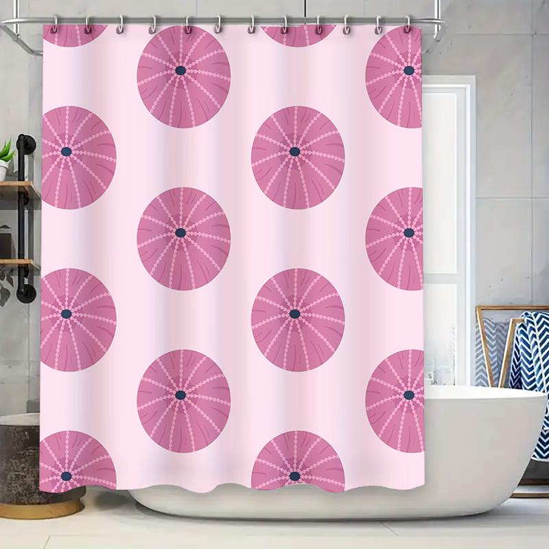 

Pink Bath Curtains With Geometric Pattern Waterproof Shower Panels For Bathroom Decor Pink Tiles W60H190(CM)-1 Pcs