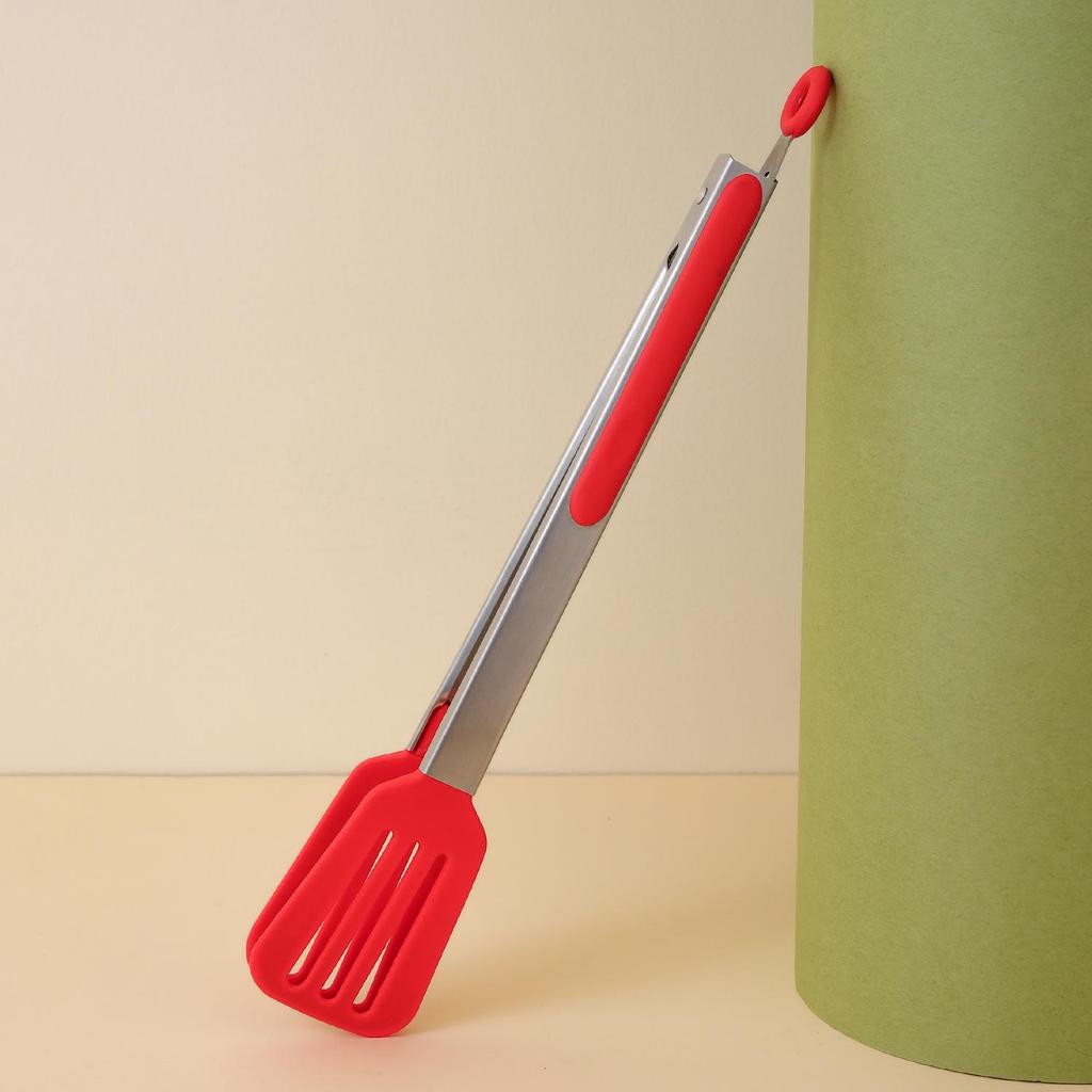 Stainless Steel Silicone Kitchen Tongs - Heat Resistant, Non-slip BBQ & Food Clips