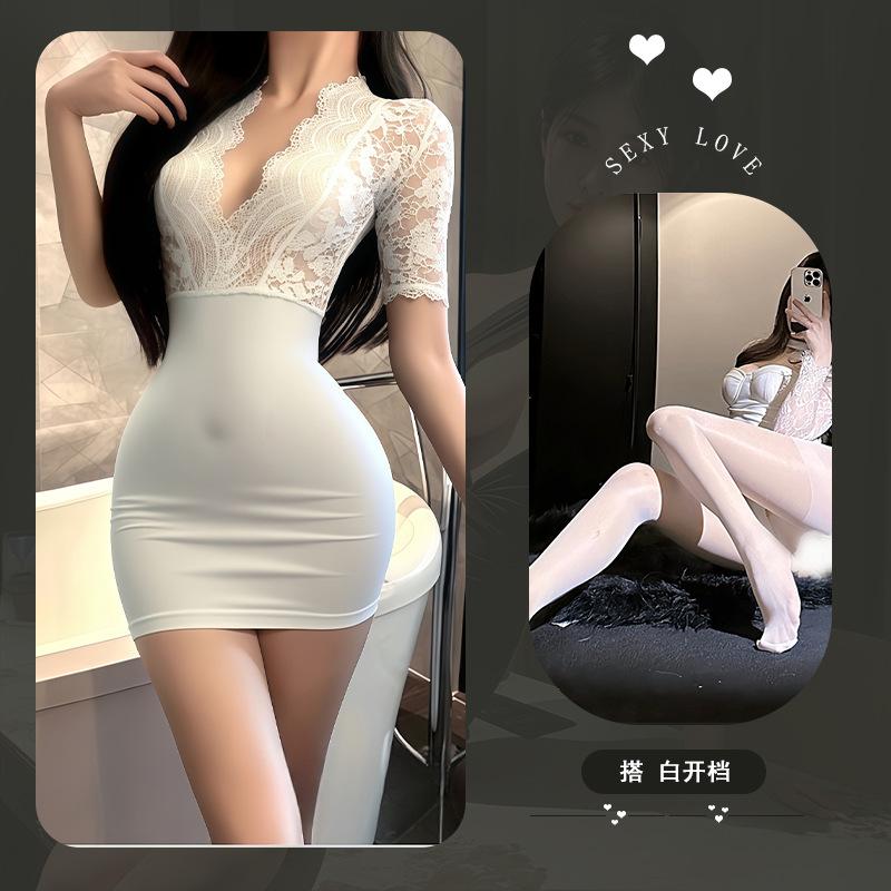 Pure Desire Temptation Sexy Lingerie Sexy Lace Suit Couple Flirting Hot Sexy Hip Wrap No-take Robe