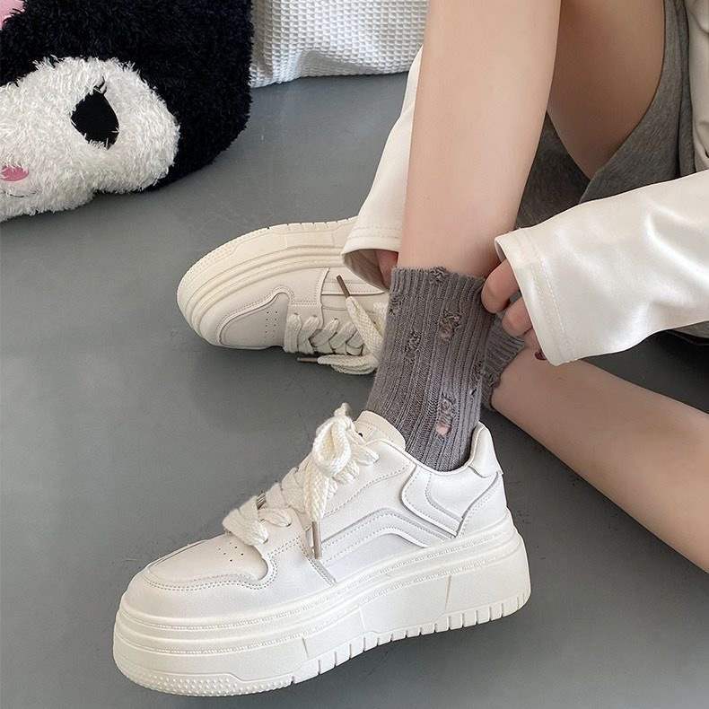 

Spring and Autumn muffin platform fashion board shoes 55 білий