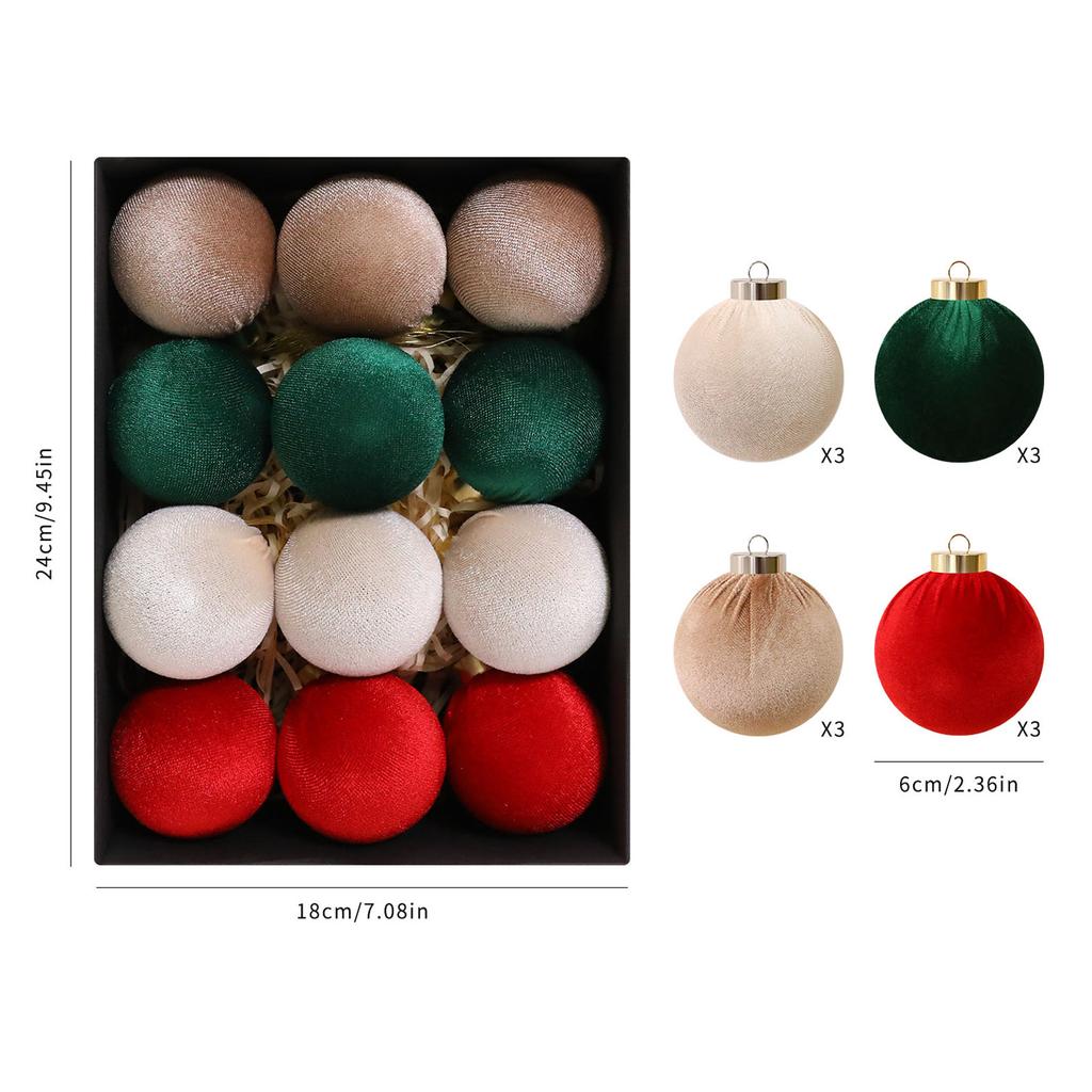 6cm*6cm Christmas Velvet Christmas Balls, Christmas Tree Decorations, Window Displays
