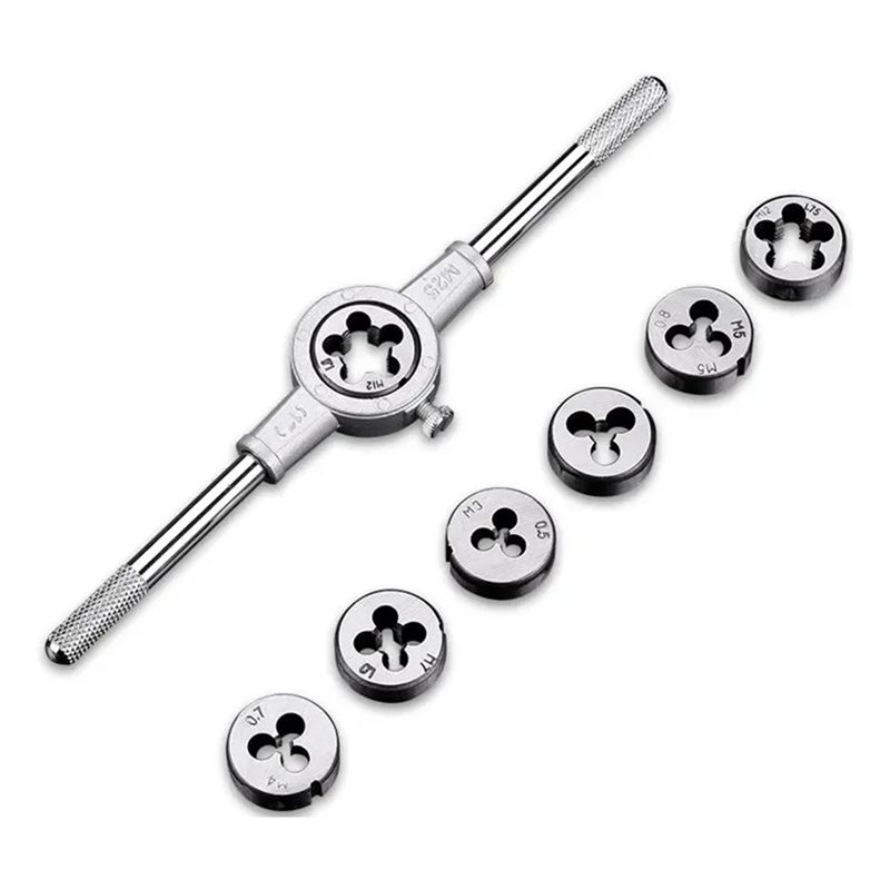 A20F-M3- Thread Self-Tapping Wrench Set Screw Metric Tap And Die Set Hand Tapping Thread Drill Hardware Tools 12 Pieces