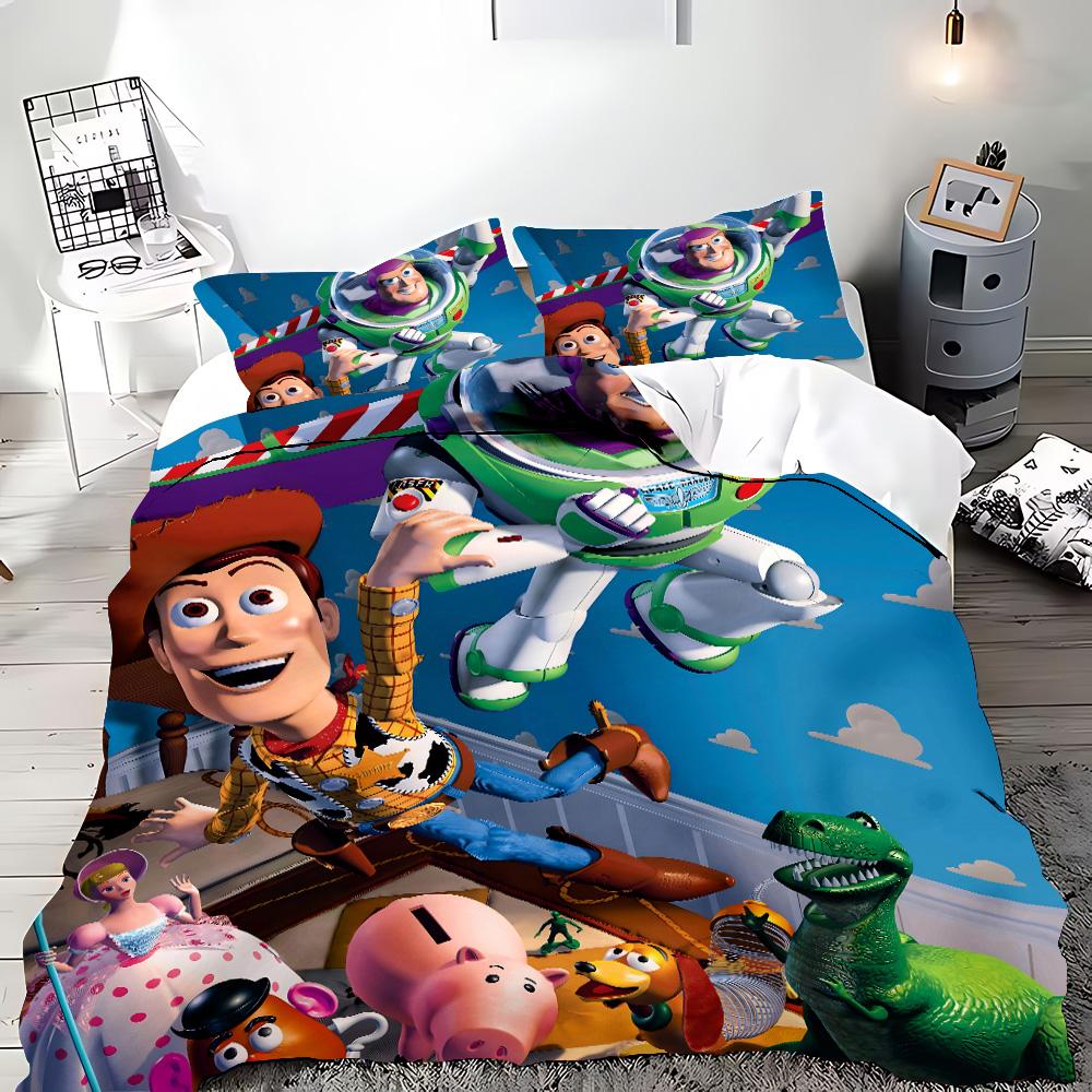 Hot Toy Story Duvet Cover Pillowcase Cartoon Buzz Lightyear Bedding Set Adult Boy Girl Bedroom Decoration Children Gift Single