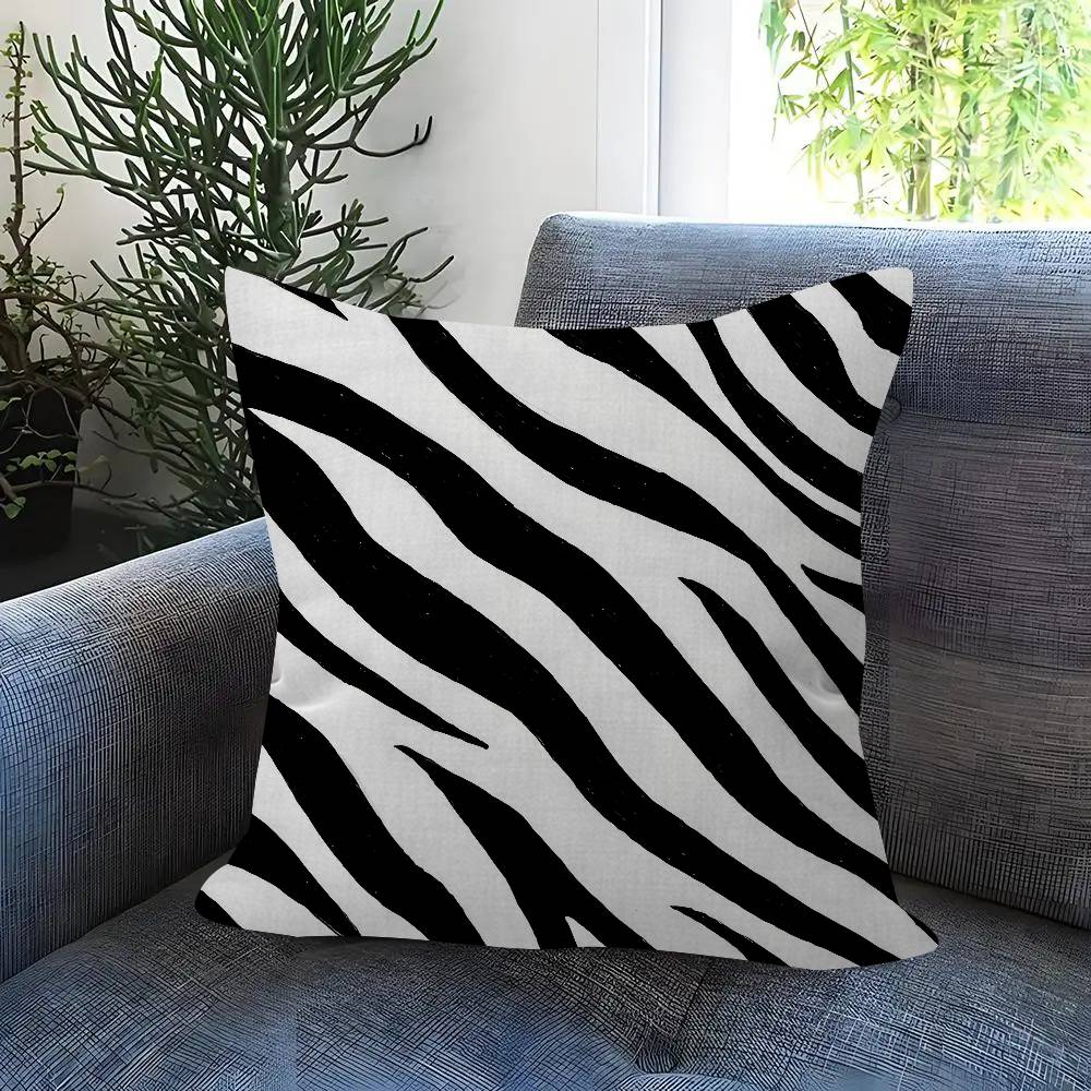 Abstract Line Black and White Zebra Cushion Cover Inches Farmhouse Decor Home Throw Pillow Covers for Couch Decorations