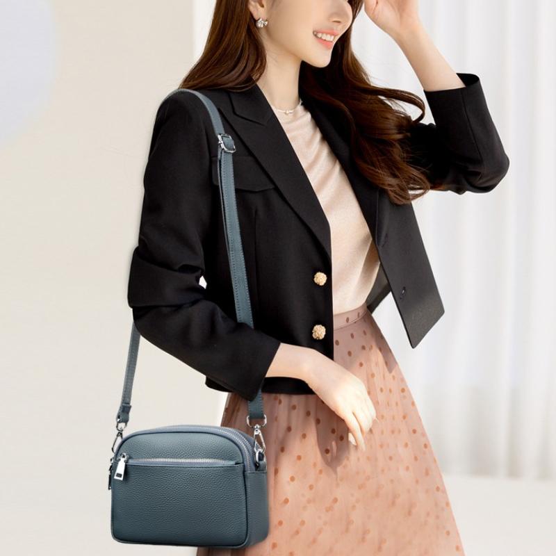 New PU Solid Color Soft Versatile Crossbody Bags Hot Sale Simple Versatile Shoulder Bags Daily Commute Sewing Thread Handbags