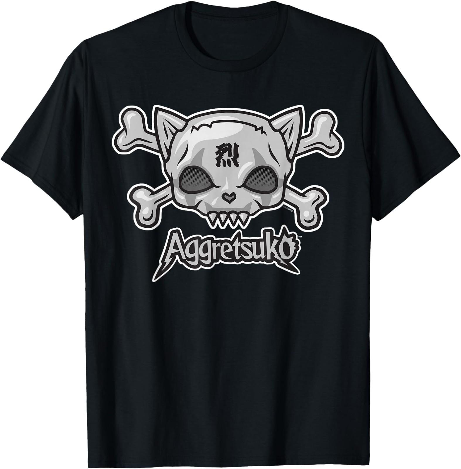 Aggretsuko Skull and Crossbones Tee Shirt T-Shirt S