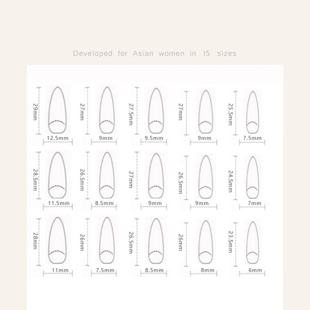 30pcs Long Almond Stiletto False Nails Cat Eye Silver Wavy Sparkling Rhinestone Fake Nails Purple Love Heart Detachable