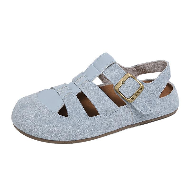 Toast Shoes Leather Pig Cage Roman Woven Sandals Can Be Worn Outside Breathable Half Slippers