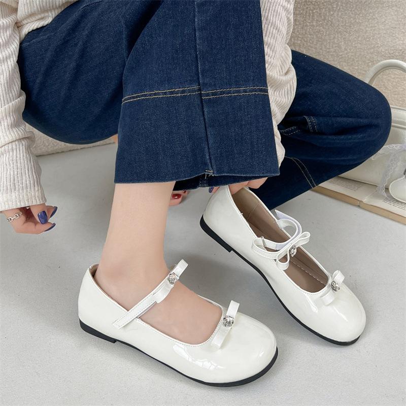 French round head with skirt flat Mary Jane single shoes women's 2025 new summer one-pedal soft-soled beanie shoes