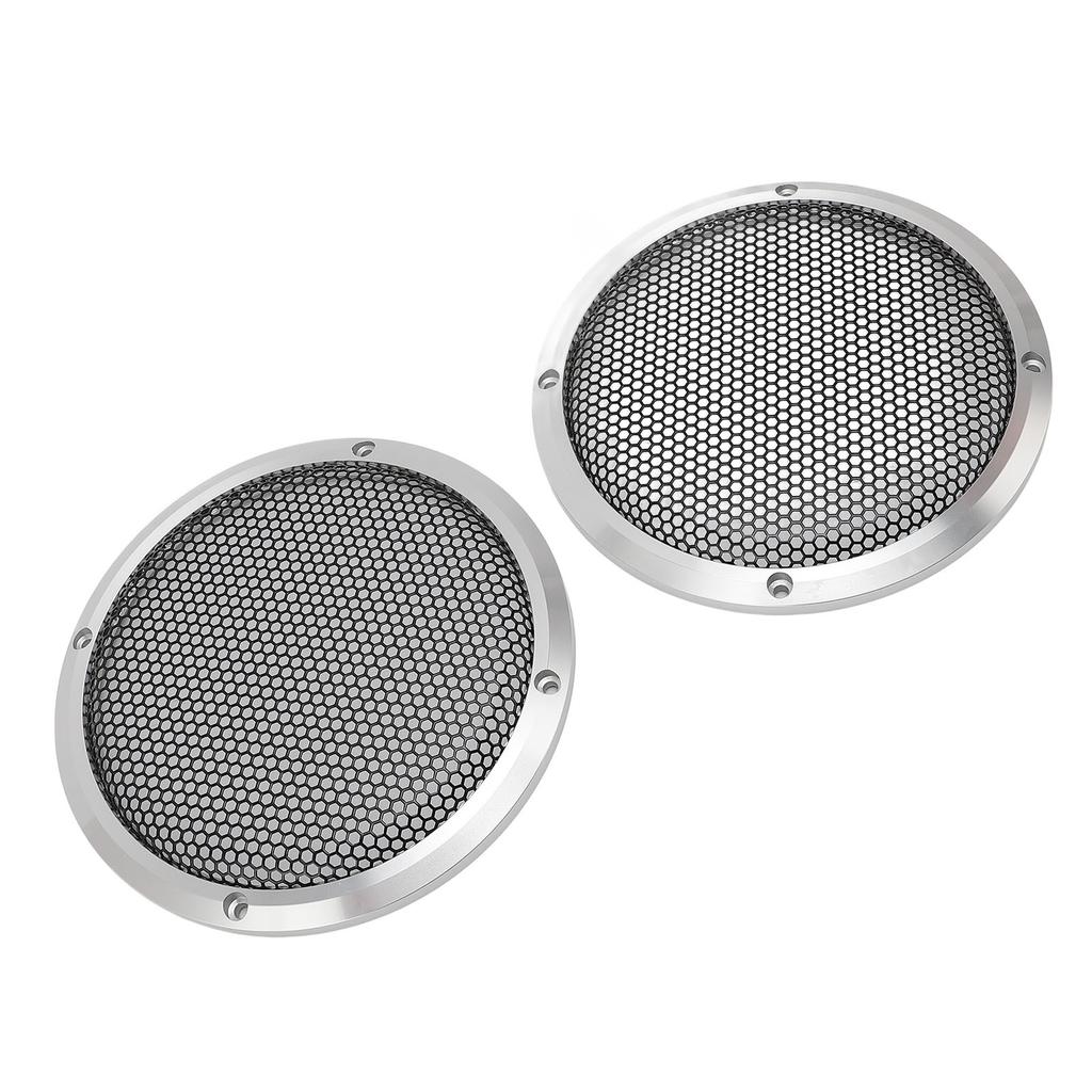 2 Stück Autolautsprecher-Gitterabdeckung 169mm Einfach zu installieren Metall Runder Autolautsprecher-Schutz für Heimkino Schiff