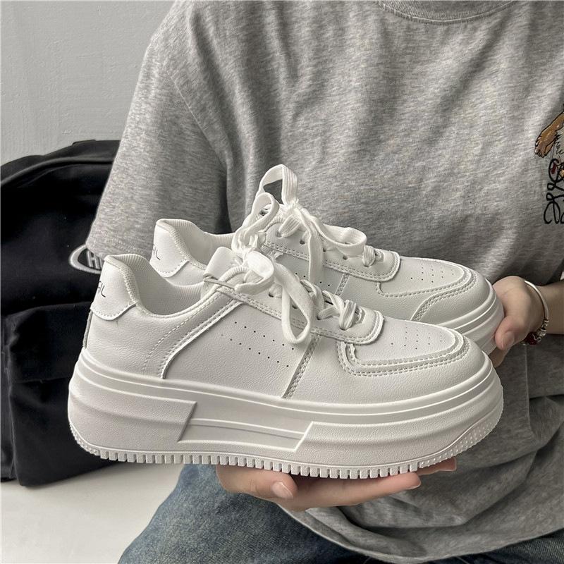 

Platform muffin shoes women s spring and autumn 2025 new casual sports board shoes, tide-increasing white shoes 41 белый