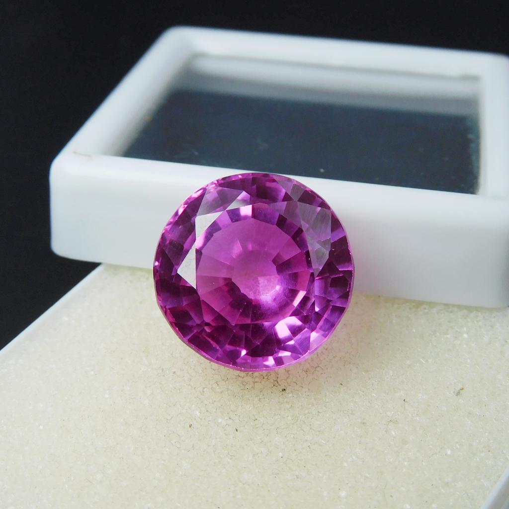 Natural Pink Sapphire Loose Gemstone Round Cut 24 Ct Enhanced September Birthday Birthstone