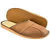 Men's leather slippers, durable, highlander slippers, light brown, 40