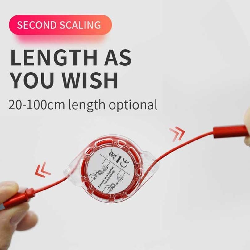 3 In 1 USB Charge Cable for iPhone & Micro USB & USB C Cable Retractable Portable Charging Cable For Iphone