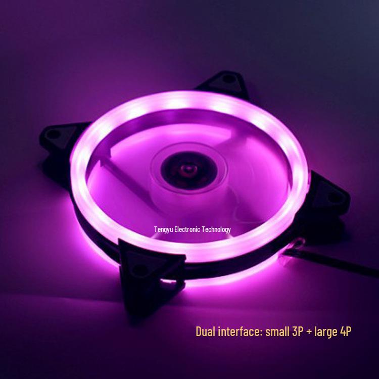 Battery Life Warrior 12cm Dual Aperture Luminous Case Fan with Rainbow RGB Lighting