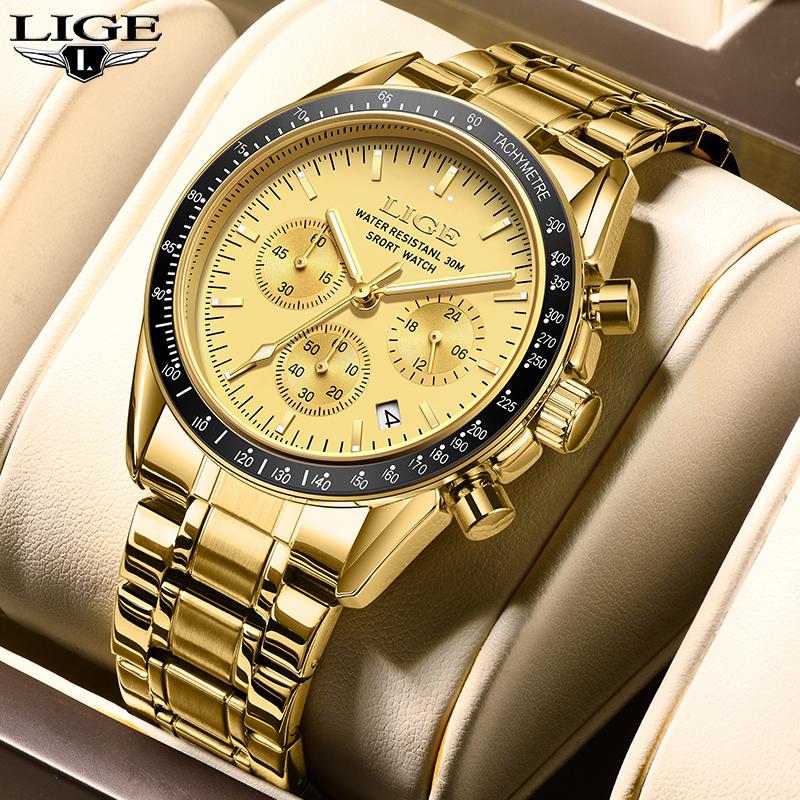 LIGE Watches for Men NEW Business Casual Luxury Quartz Wristwatch Date Clock Chronograph Men Sports Watches Reloj Hommes