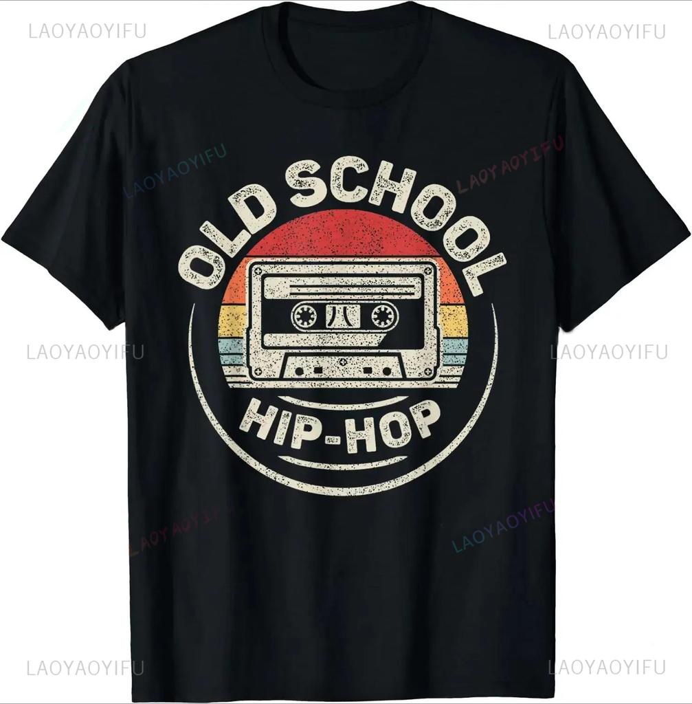 Retro Old School Hip Hop 80s 90s Cassette Music Tshirt Men Summer Fashion Tshirt Casual Streetwear Oneck Printed T Shirt