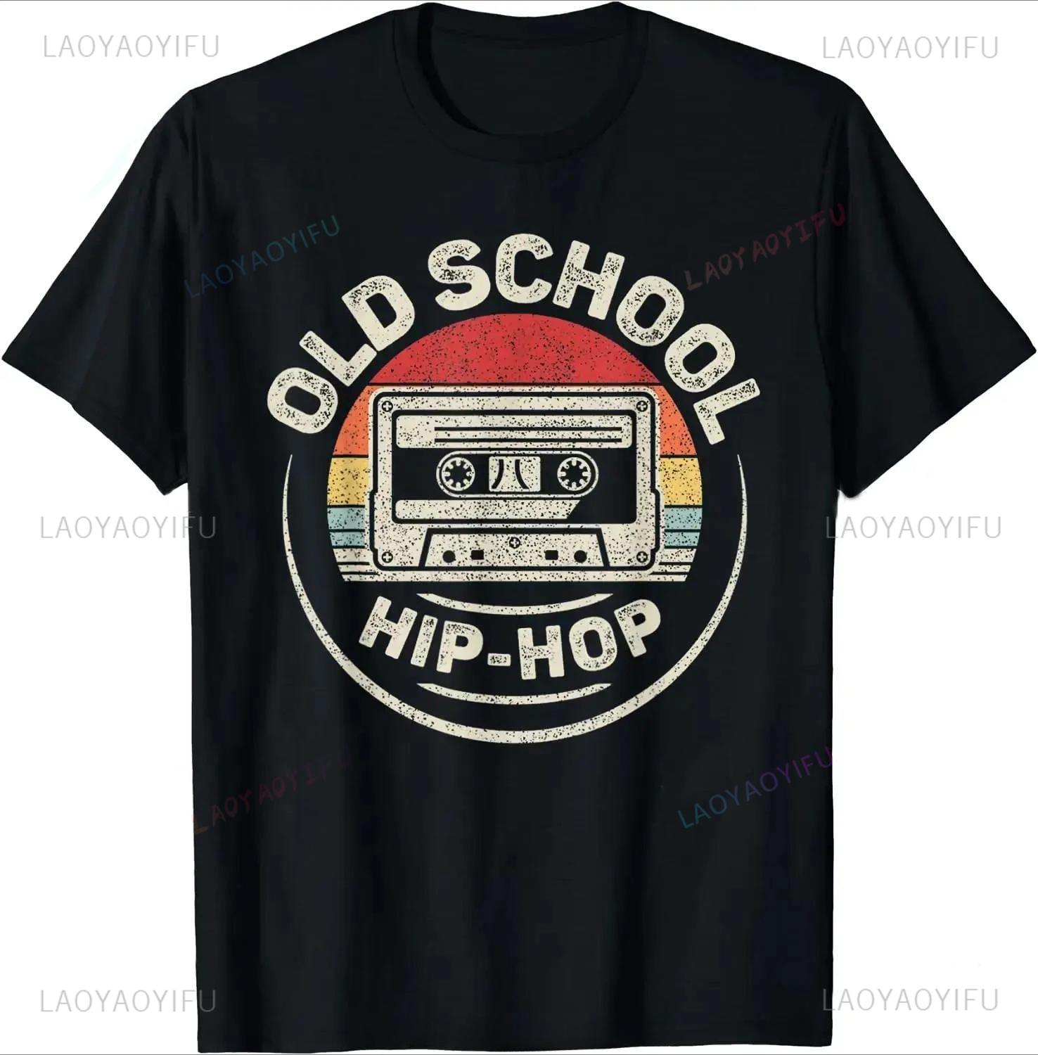 Retro Old School Hip Hop 80s 90s Cassette Music Tshirt Men Summer Fashion Tshirt Casual Streetwear Oneck Printed T Shirt S