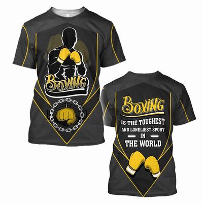 Boks Sweatshirt Erkek Tişörtü 3D Baskılı Spor Kısa Kollu Tişörtler Yaz O Yaka Bol Giyim Büyük Beden Moda Sokak Giyim Üstleri
