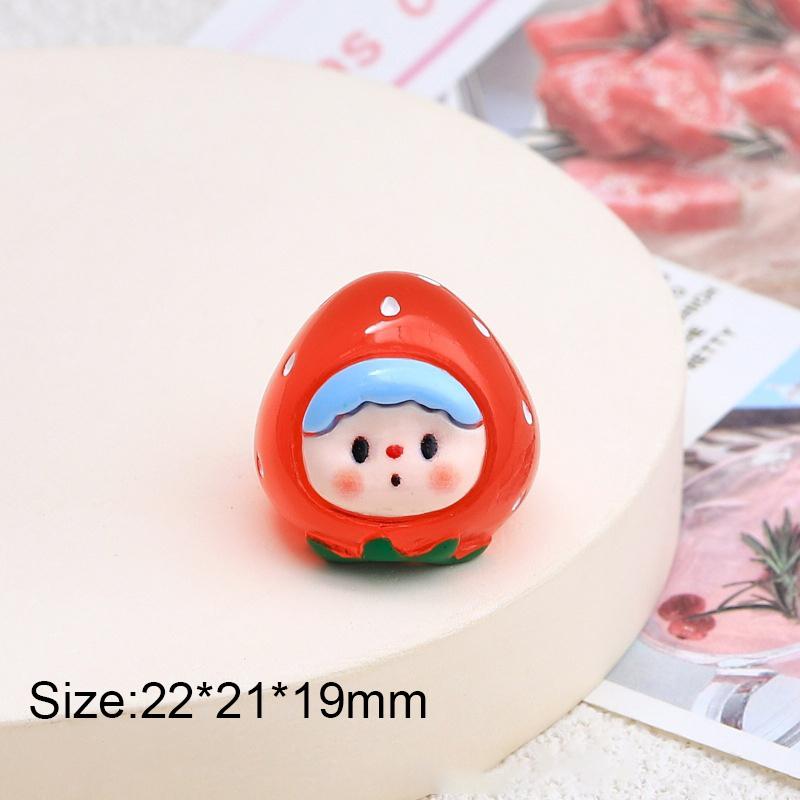 Lysende fruktdukke Minifigur Tilfeldig 1 stk Desktop Søt tegneserie Dekorativt ornament Resintilbehør