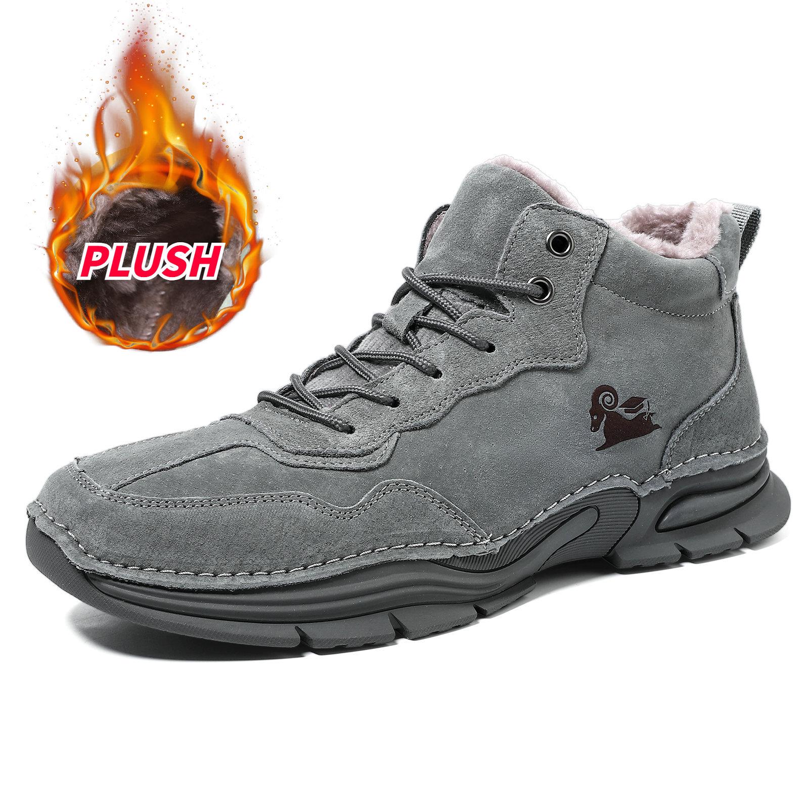 

Чоловічі черевики-мартінси з високим халявою з натуральної шкіри - Нековзні, зносостійкі, великих розмірів, повсякденне взуття для вулиці 46