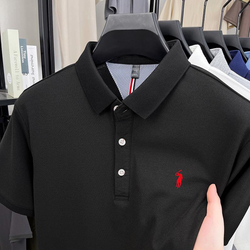 

Футболка поло с зашифрованным текстом, мужская футболка с короткими рукавами, дышащая, из ледяного шелка, вышитая свинцом нижняя рубашка XL