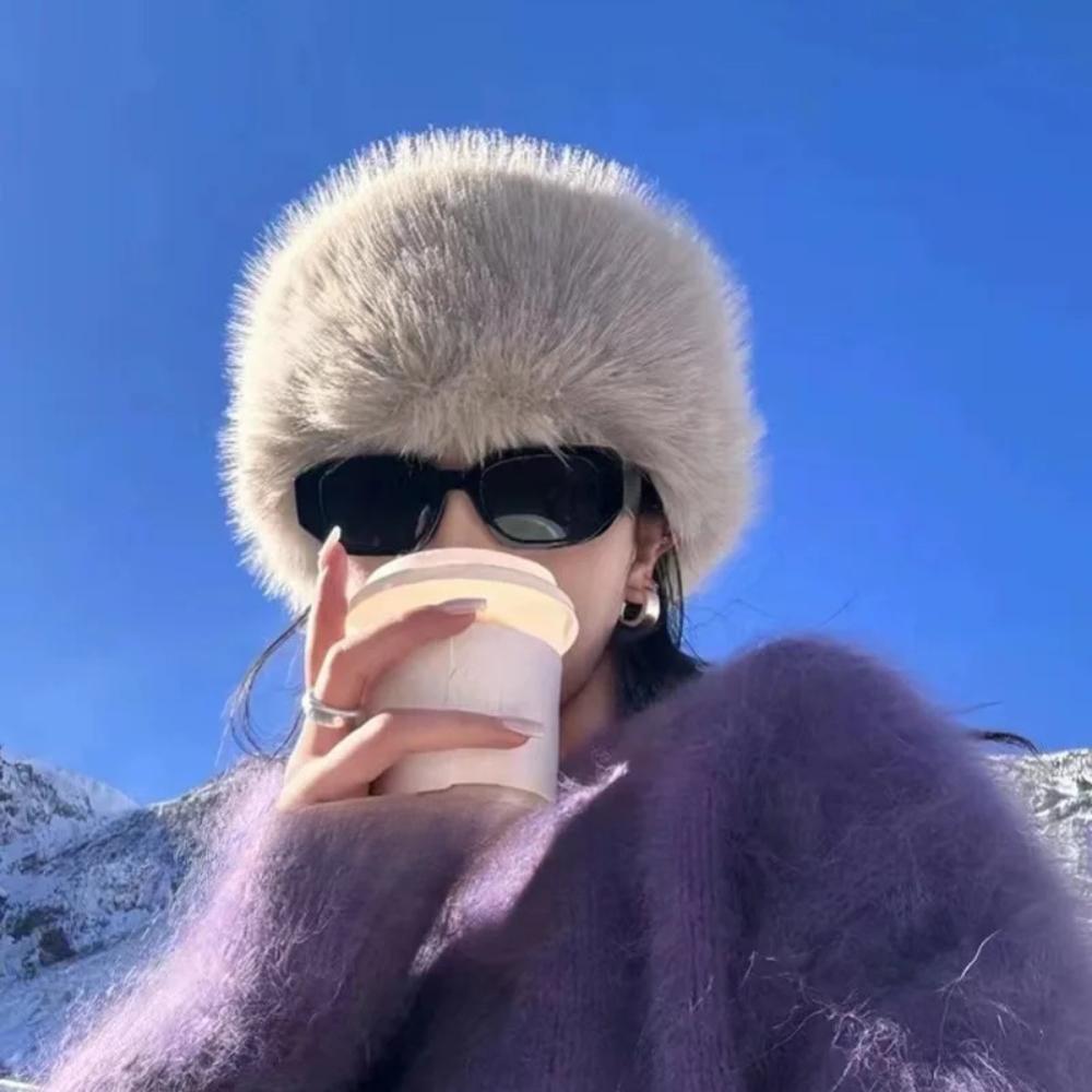 Podzimní a zimní nový dámský klobouk z imitace norkové kožešiny z lišky, dámský zesílený teplý plyšový kbelíkový klobouk