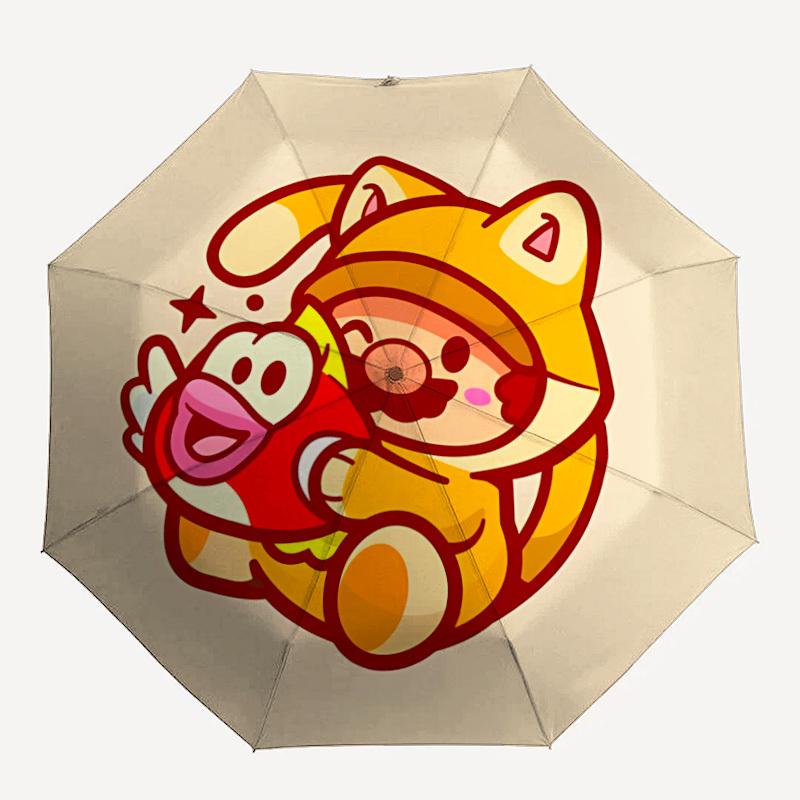 

1pc Mario Cat Fish Automatic Open/Close Folding Umbrella, Windproof 8-Rib Construction, Lightweight Travel Umbrella for Women/Men a0903213
