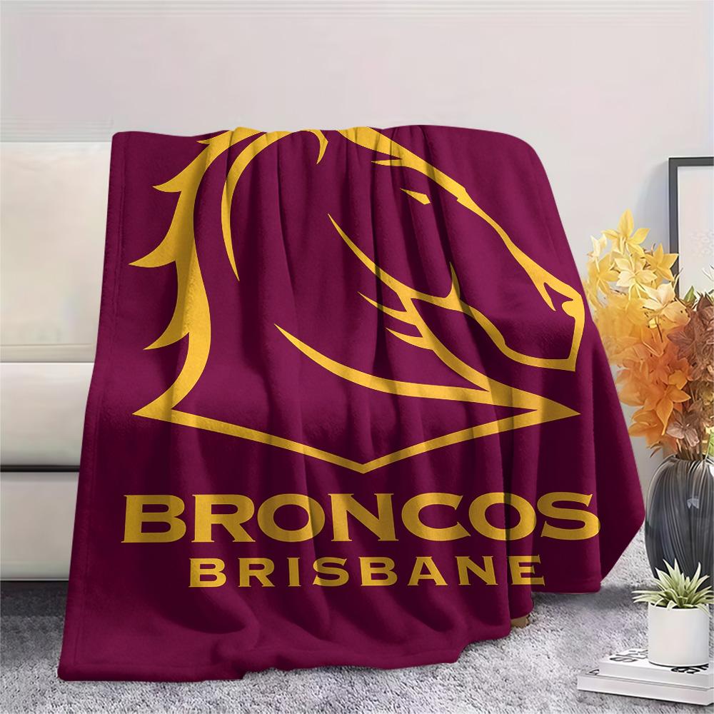 Brisbane Broncos Flanelldecke mit Aufdruck, Hohe Qualität, Bequem für alle Jahreszeiten, Heimdekoration, Wärme und Komfort