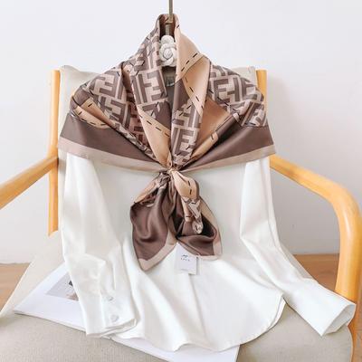 90CM Quatro Estações Quadrado Grande Lenço Quadrado Camisa Decorativa de Luxo Lenço de Cabeça Profissional Faixa de Cabelo Protetor Solar Lenço de Cabeça