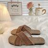 2025 summer new slippers female Korean version fairy wind flat bottom cross word fashion seaside beach cool slippers female