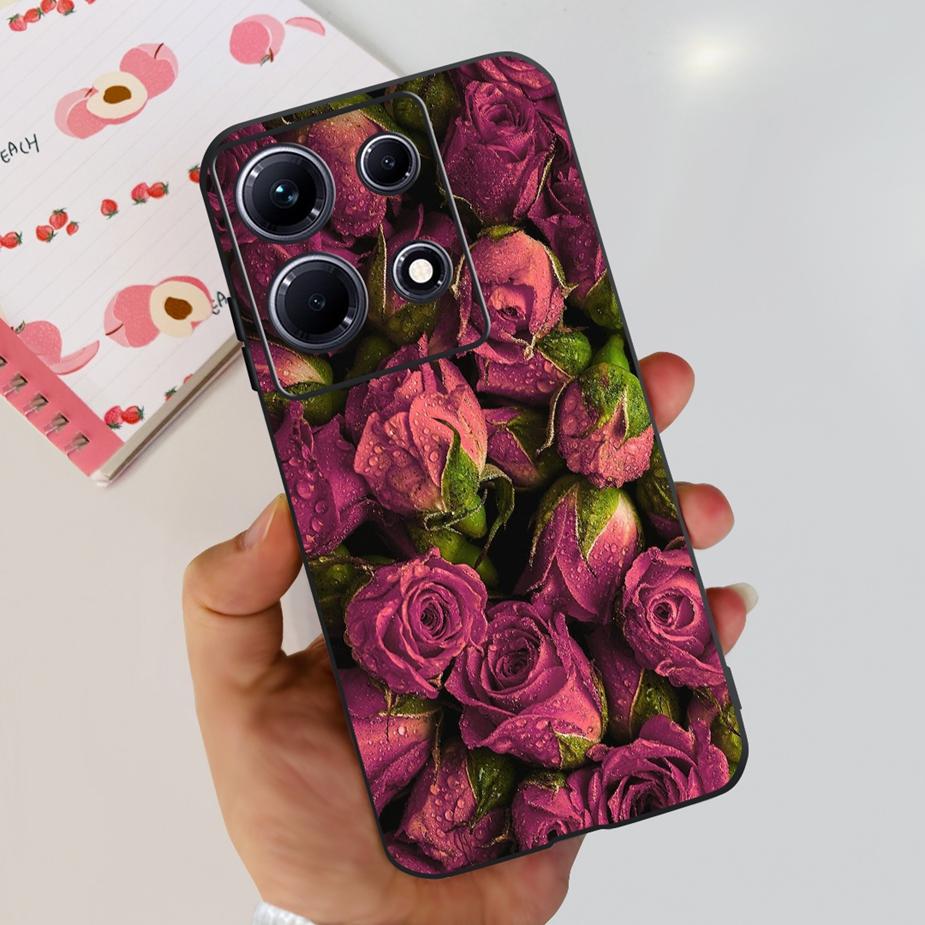 For Infinix Note 30i Case X6716 Stylish Cat Flowers Painted Cover Soft Silicone Phone Case For Infinix Note 30 Pro Note30 Bumper