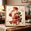Handmade Framed Pearl Painting Set with Elegant Christmas Nutcracker Design 5D Shiny Bead Art Canvas Creative DIY Craft for Wall Room Decor