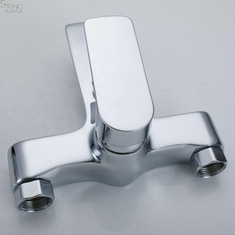 Brass Modern Wall Bathtubs Tap Sets Single Handle Bidet Shower Mixer S05 Tubs Faucet Chrome Bath Shower Faucets