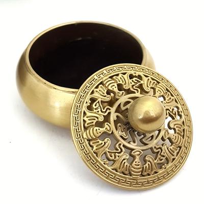 1pc,Mini Metal Incense Burner, Decorative Filigree Design With Engraved Patterns (Without Incense)