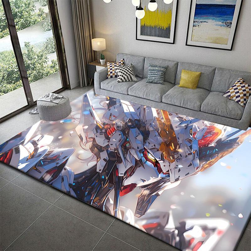 Futuristic Mecha Design Area Rug Durable Non-Slip Carpet for Living Room Bedroom Anime Fans and Otaku Collection
