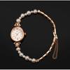 AKIPANDA Pearl Bracelet Women's Rose Gold Pearl Waterproof Wristwatch