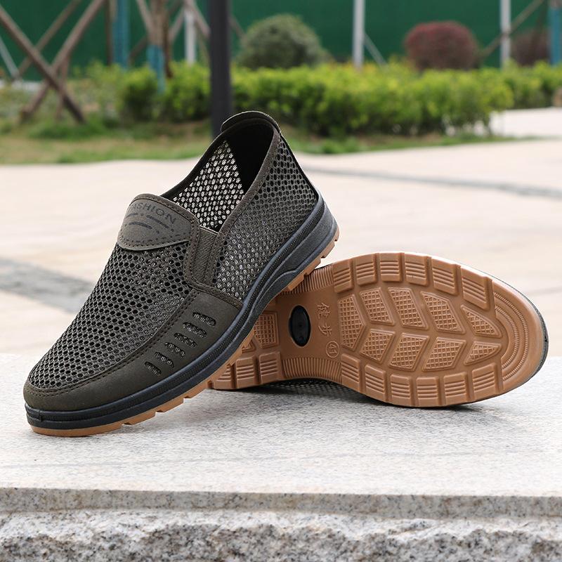 Summer Cloth Shoes for Men, Breathable, Casual, Soft-soled, Middle-aged and Elderly, Deodorizing, Slip-on Sandals