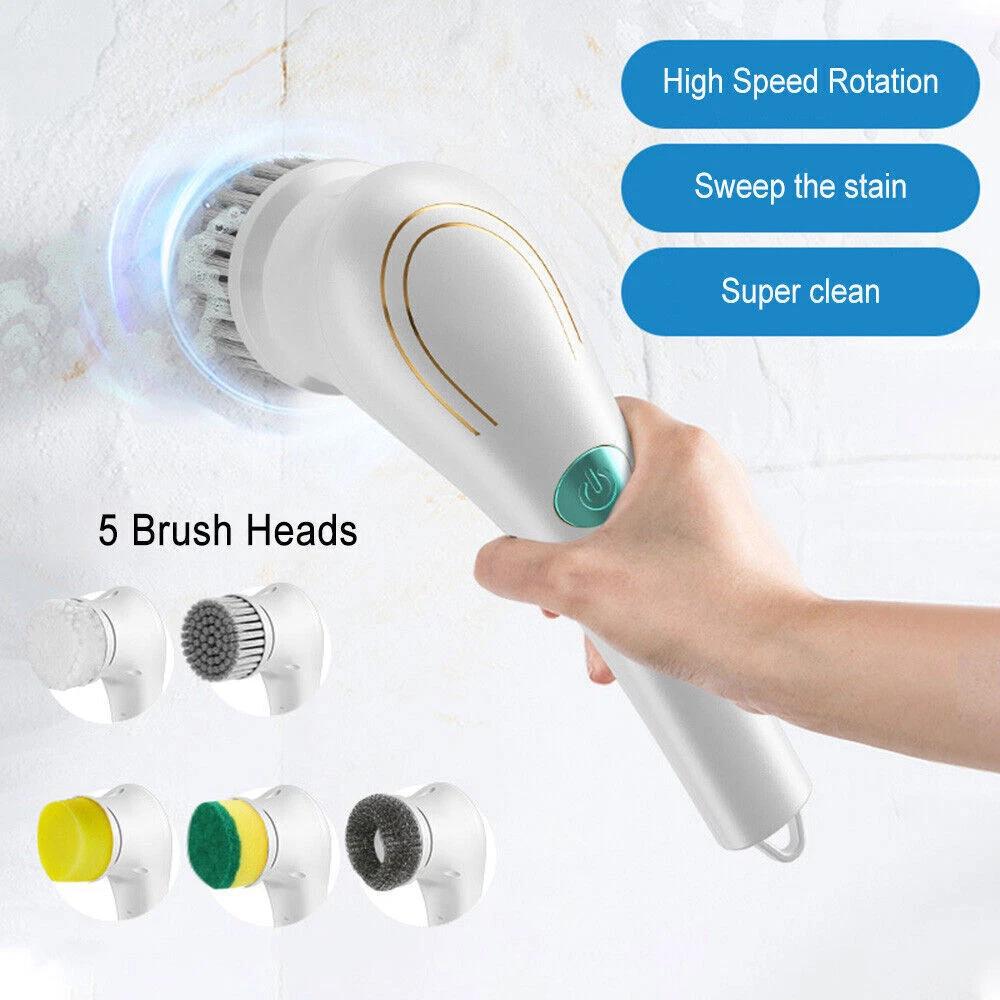 5-In-1 Cordless Electric Spin Scrubber Cleaning Brush Multifunctional Electric Rotating Home Washing Tools For Bathroom Kitchen