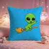 Funny Silly Alien Cushion Cover Premium Comfort Reversible Pillow Cove Two in One Design for Any Room  Car Interior