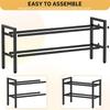A25F-Shoe Rack 2 Tier Expandable& Stackable, Metal Adjustable For Closet Shelf Organizer Storage For Entryway