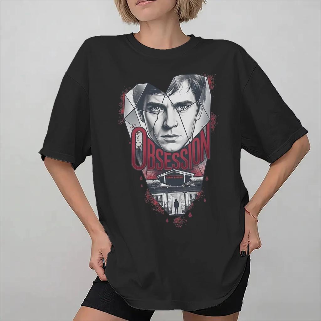 Obsession Broken Glass Eyes Collage Aesthetic 2026 Horror Movie Graphic Tee Cotton Unisexs Unisexs Tshirt Summer Streetwear
