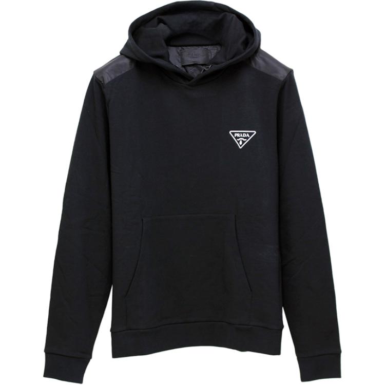PRADA Sweatshirts Men`s Black Hooded Moderate