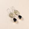 Black Onyx Gemstone 925 Sterling Silver Jewelry Handmade Dangle Earrings 2.20" EE-44-13